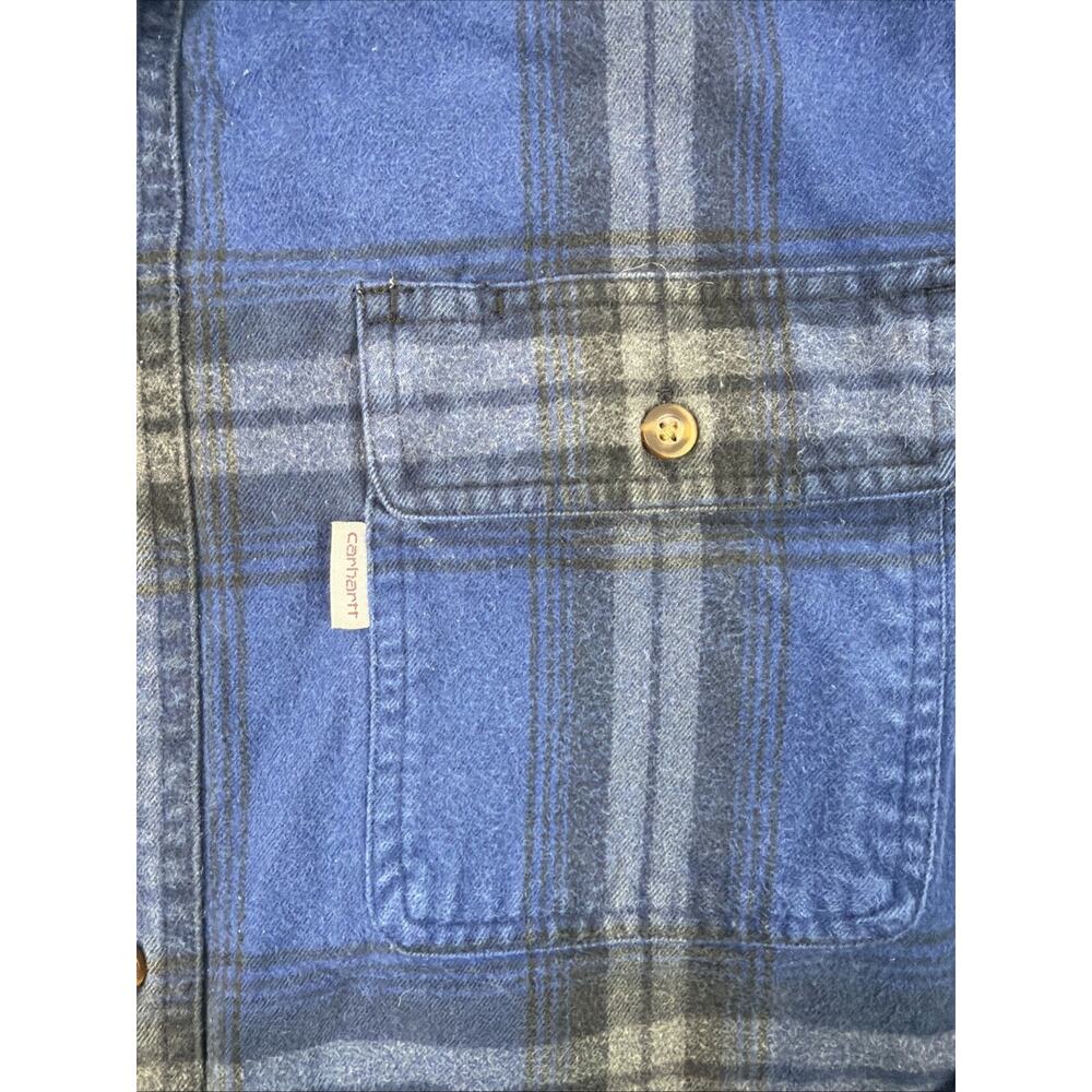 Carhartt Mens Flannel Shirt Large‎ Plaid Original Fit Heavyweight Outdoor Gorp - Picture 5 of 10